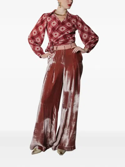 Lethicia Bronstein Wrap-tie Checked Top