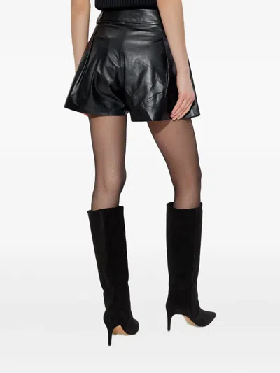 Iro Periz Pleated Leather Shorts In Black