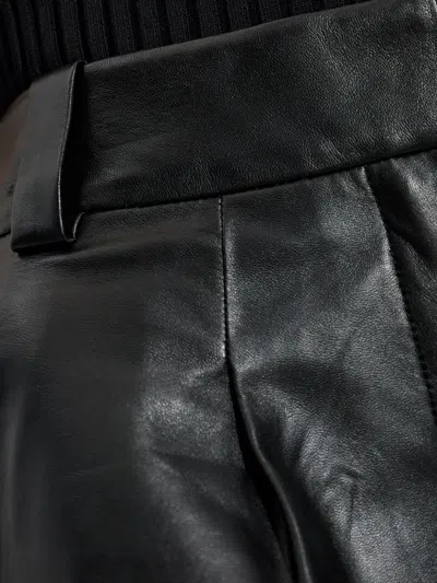 Iro Periz Pleated Leather Shorts In Black