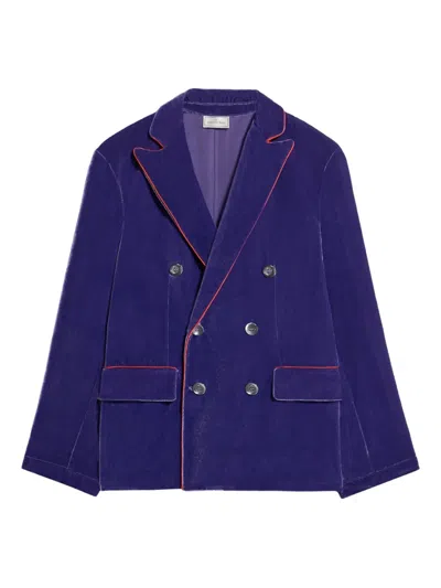 Pierre-louis Mascia Kanpur Velvet Blazer In Blue