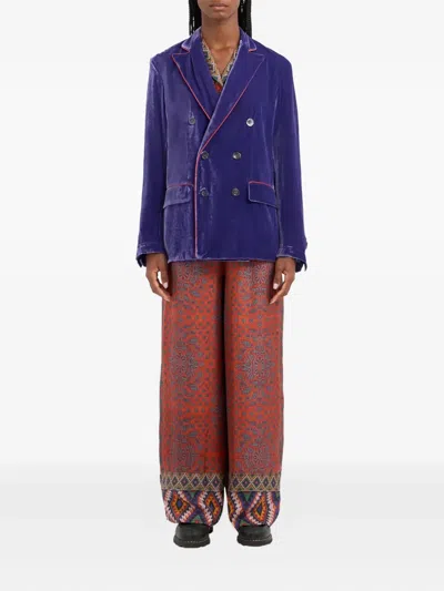 Pierre-louis Mascia Kanpur Velvet Blazer In Blue