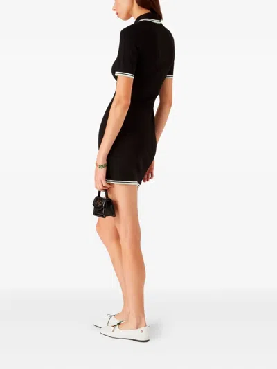 Casablanca Viscose Polo Shirt Dress In Black