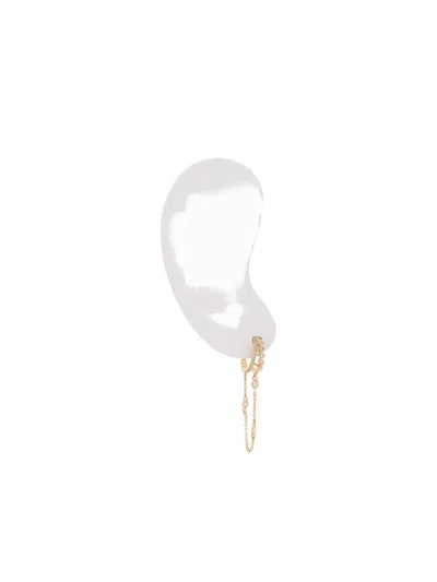 Tracy Upton 14k Yellow Gold Rocker Drip Diamond Earring