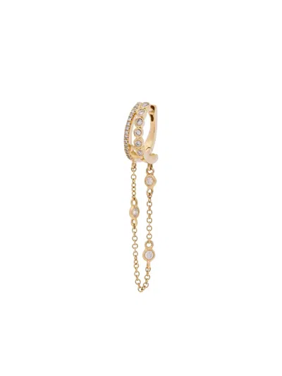 Tracy Upton 14k Yellow Gold Rocker Drip Diamond Earring