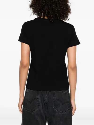Pinko Crew Neck Short Sleeves Top In Black