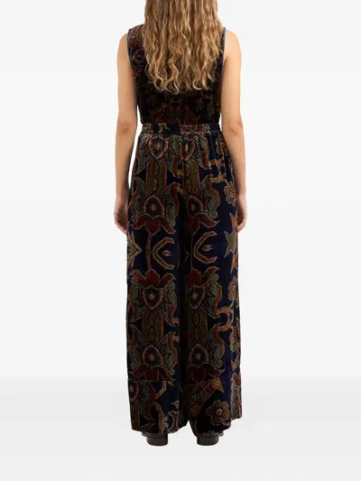 Pierre-louis Mascia Kanada Velvet Patterned Trousers In Black