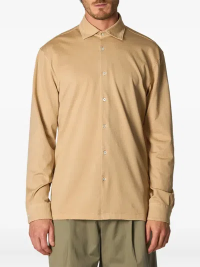 Roberto Collina Long-sleeve Button-up Shirt In Brown