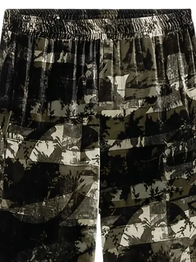 Pierre-louis Mascia Kanada Printed Velvet Trousers In Black