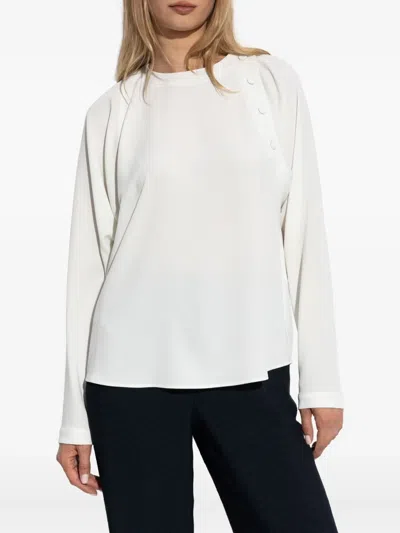 Emporio Armani Button-detail Raglan-sleeves Blouse In White