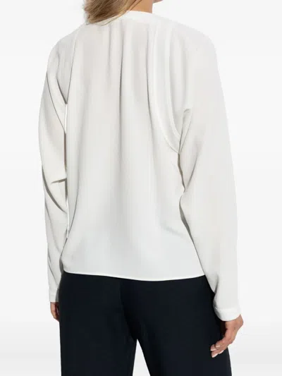 Emporio Armani Button-detail Raglan-sleeves Blouse In White