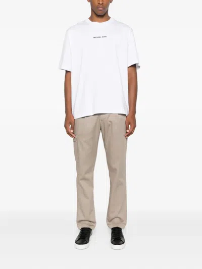 Michael Kors Logo-embroidered Cotton T-shirt In White