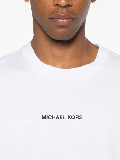Michael Kors Logo-embroidered Cotton T-shirt In White