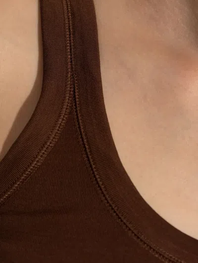 Lemaire Scoop-neck Cotton Tank Top In Brown