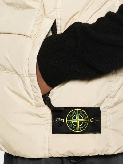 Stone Island Down Vest In Lightweight Nylon Reps Jackets Beige