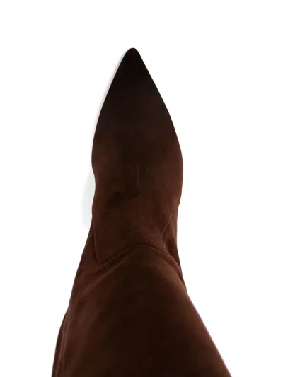 Santoni 90mm Suede Pointed-toe Knee-high Boots
