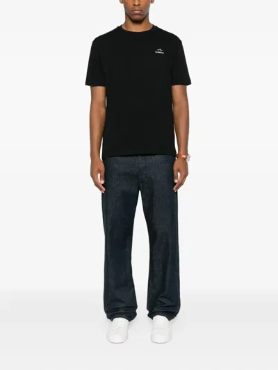 Paul & Shark Logo-embroidered Cotton T-shirt In Black
