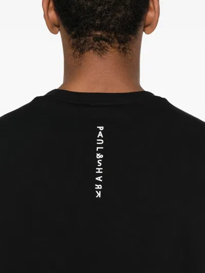 Paul & Shark Logo-embroidered Cotton T-shirt In Black