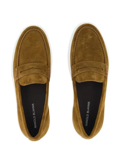 Manolo Blahnik Penny-suede Loafers
