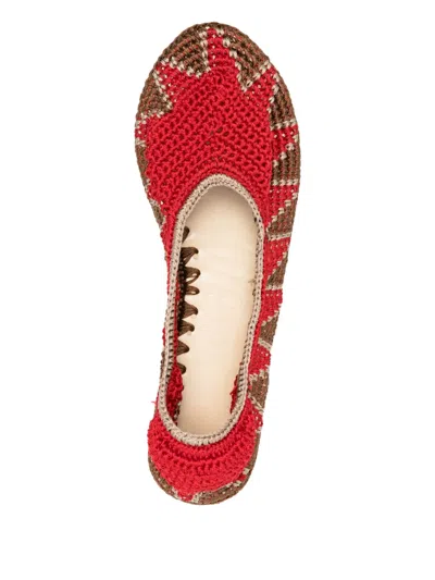 Slo_hand_made Crochet Patterned Ballet Flats