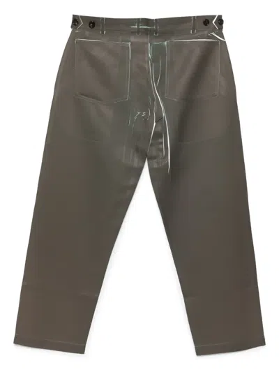 Comme Des Garçons Shirt Graphic-print Trousers In Green