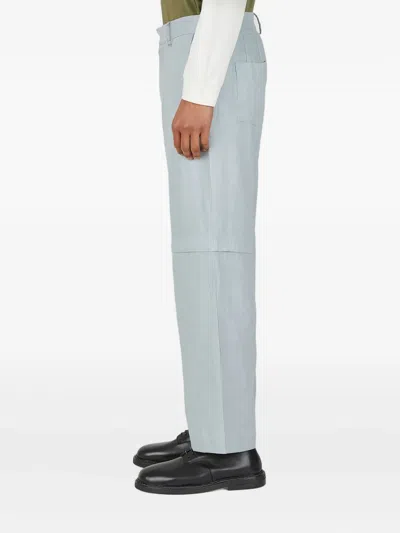 Wynn Hamlyn Detachable-panel Linen Trousers In Blue