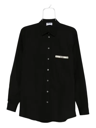 Moschino Logo-detail Pocket Shirt In Black