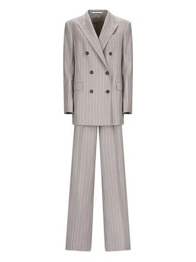 Tagliatore Pinstripe Double-breasted Blazer In Gray