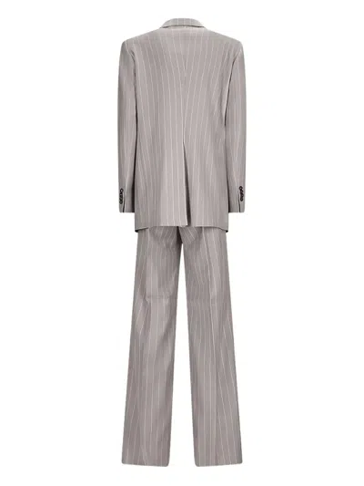 Tagliatore Pinstripe Double-breasted Blazer In Gray