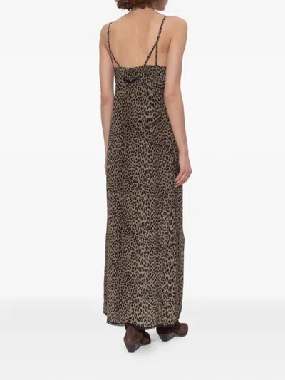 Zadig & Voltaire Ramelil Soft Leopard Print Dress In Brown