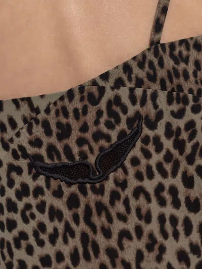 Zadig & Voltaire Ramelil Soft Leopard Print Dress In Brown