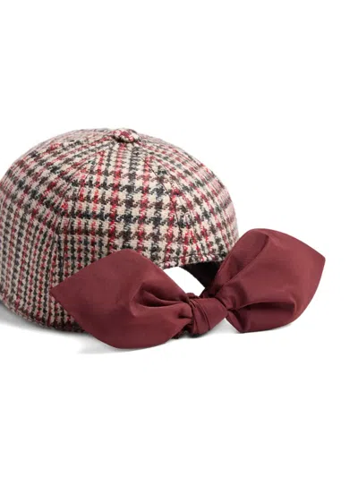 Patou Houndstooth Wool Baseball Cap In Neutral