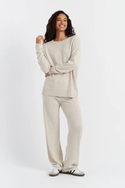 Chinti & Parker Light-oatmeal Wool-cashmere Wide-leg Track Pants