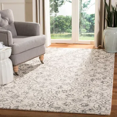 Safavieh Dip Dye Hand Made Area Rug, Grey / Ivory Traditional Style Non Shedding