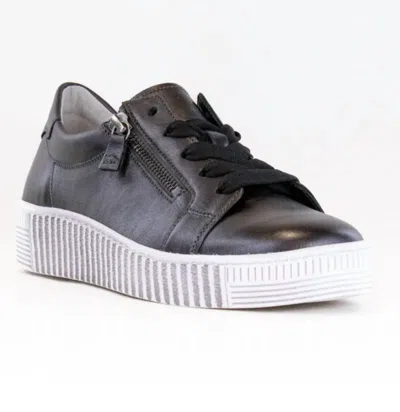 Gabor Women's Wisdom Sneaker In Antique Silver In Black