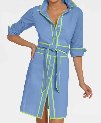 Gretchen Scott Shirt Tail Short Dress Periwinkle In Blue
