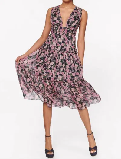 Cami Nyc Hedy Floral Midi Dress In Mulberry Rose In Multi