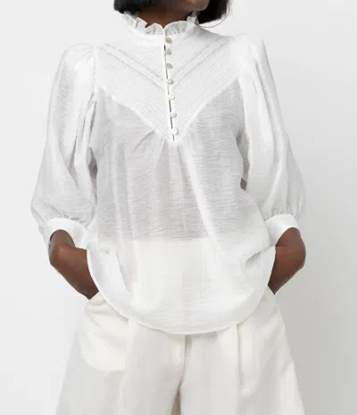 Hope For Flowers Smocked Shirt In Cloud Dancer In White
