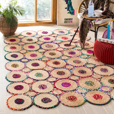 Safavieh Cape Cod Hand Made Area Rug, Red / Natural Bohemian Style Non-shedding