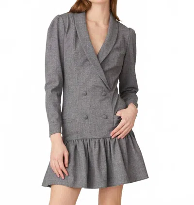 Shoshanna Zayda Wool Mini Dress In Grey In Gray