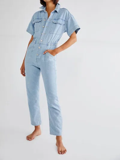 Free People Marci Coverall In Clear Skies In Blue