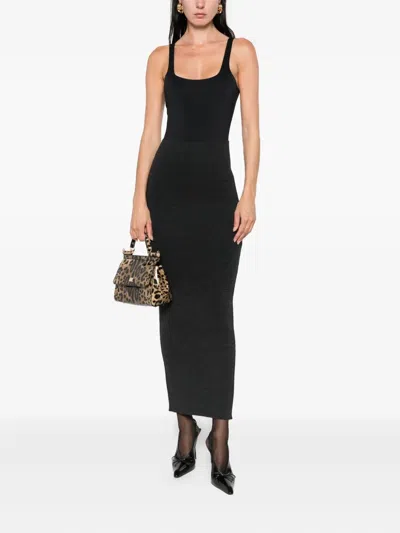 Alberta Ferretti High-waisted Virgin Wool Maxi Skirt In Black