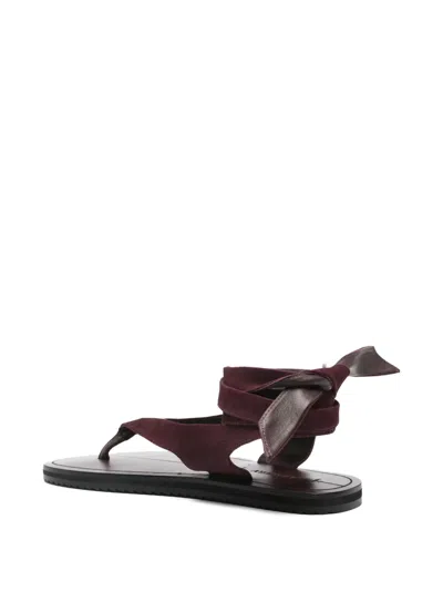 A.emery Elmer Lace-up Suede Sandals In Burgundy