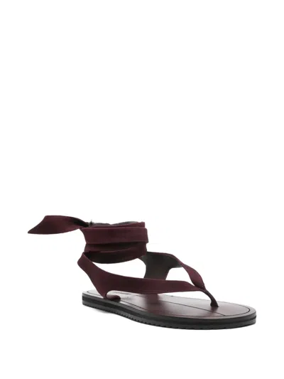 A.emery Elmer Lace-up Suede Sandals In Burgundy