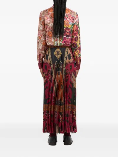 Pierre-louis Mascia Pleated Patterned Skirt In Multi