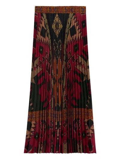 Pierre-louis Mascia Pleated Patterned Skirt In Multi