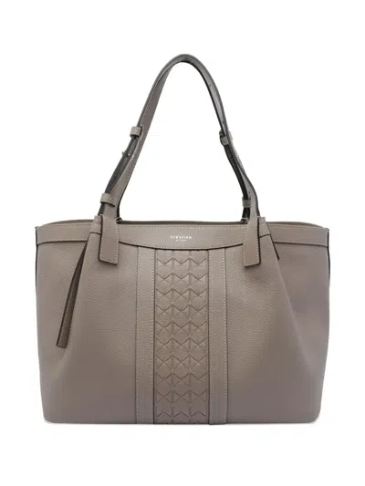 Serapian Leather Woven-detail Shoulder Bag