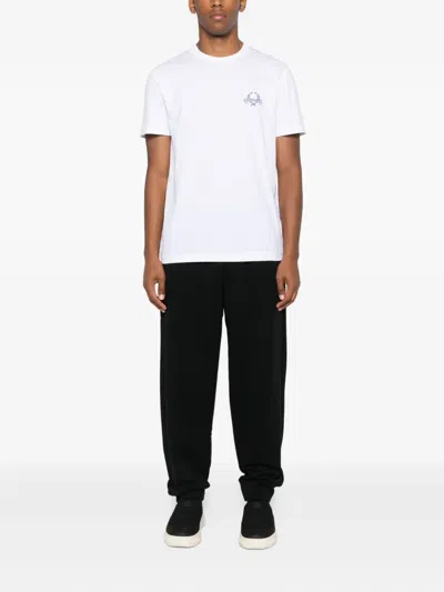 Moschino Embroidered-laurel Crown Crewneck T-shirt In White