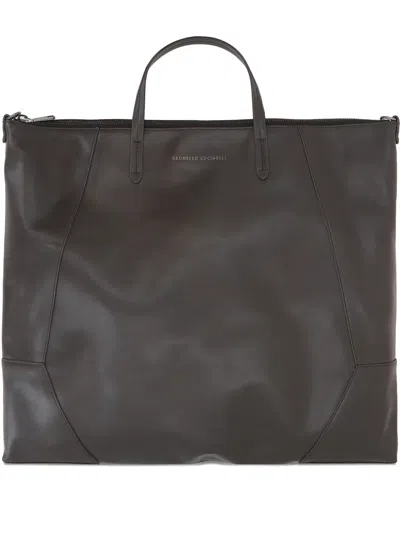 Brunello Cucinelli Large Duo Leather Panelled Tote Bag