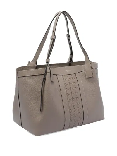 Serapian Leather Woven-detail Shoulder Bag
