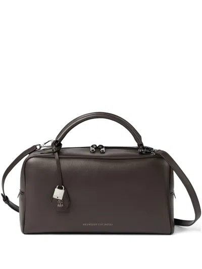 Brunello Cucinelli Medium Handbag Boston Explorer Style In Brown